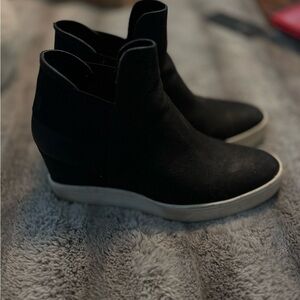 Black Wedge Ankle Boots